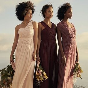 Long Mesh Style-Your-Way 6 Tie Bridesmaid Dress